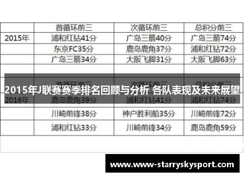 2015年J联赛赛季排名回顾与分析 各队表现及未来展望